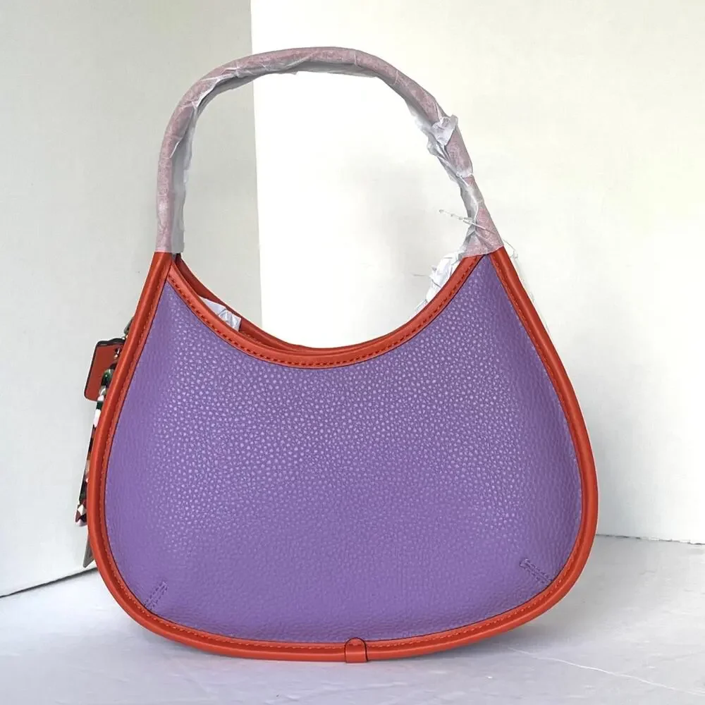 Coach Coachtopia Ergo Purple Orange Leather Shoulder Bag CK112